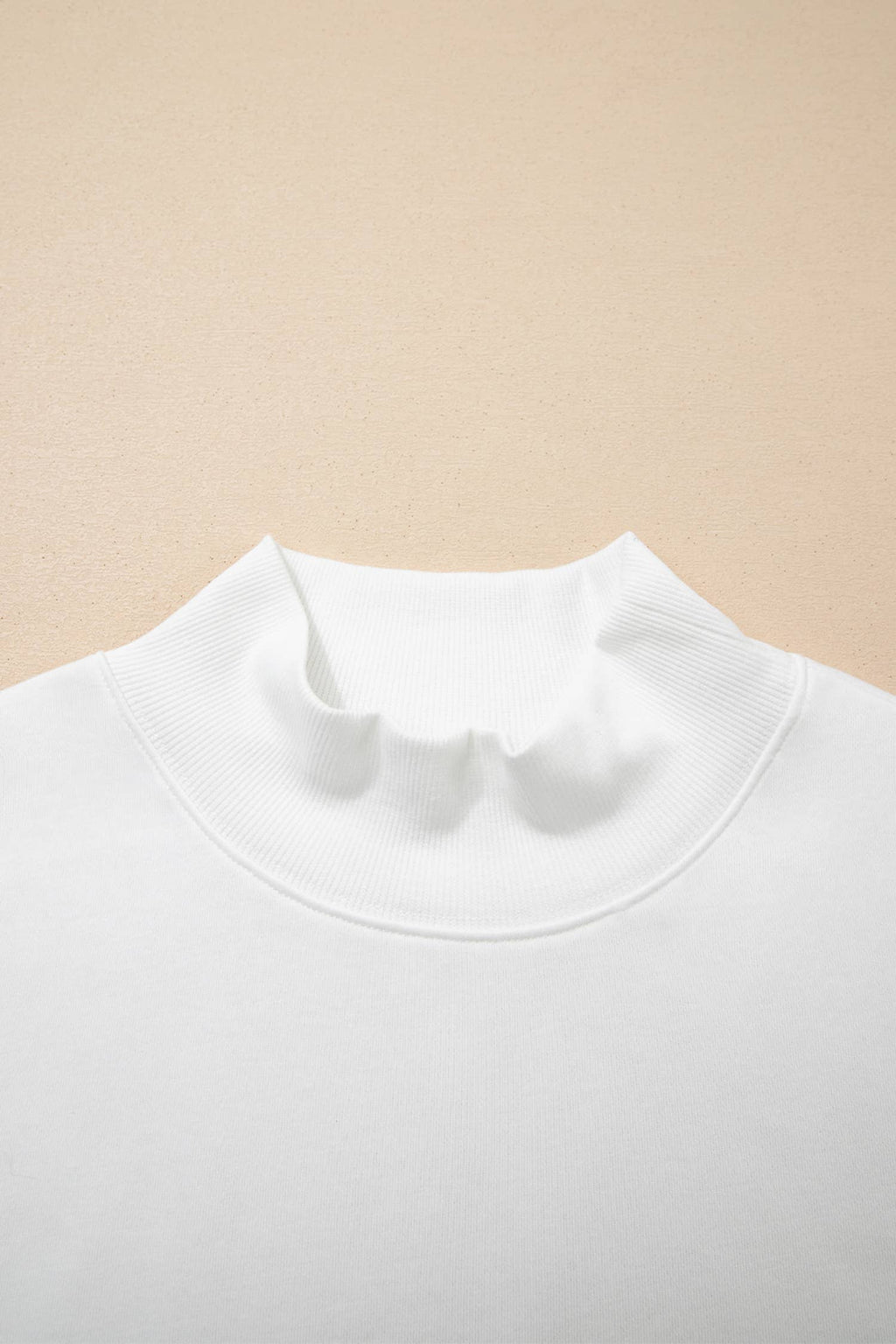 Pocket Soft Solid Color Cap Sleeve Loose Mock Neck Top S-4X