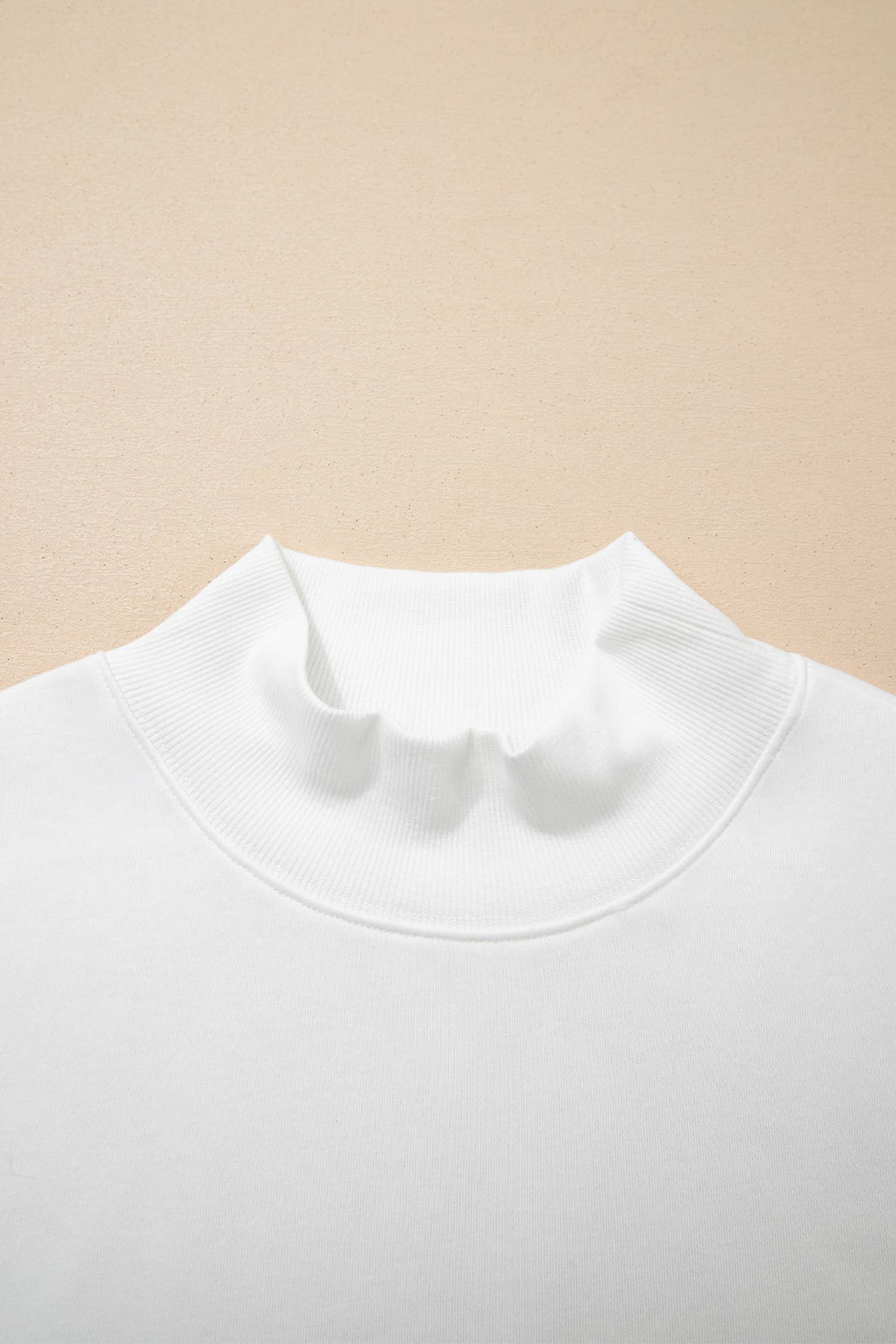 Pocket Soft Solid Color Cap Sleeve Loose Mock Neck Top S-4X