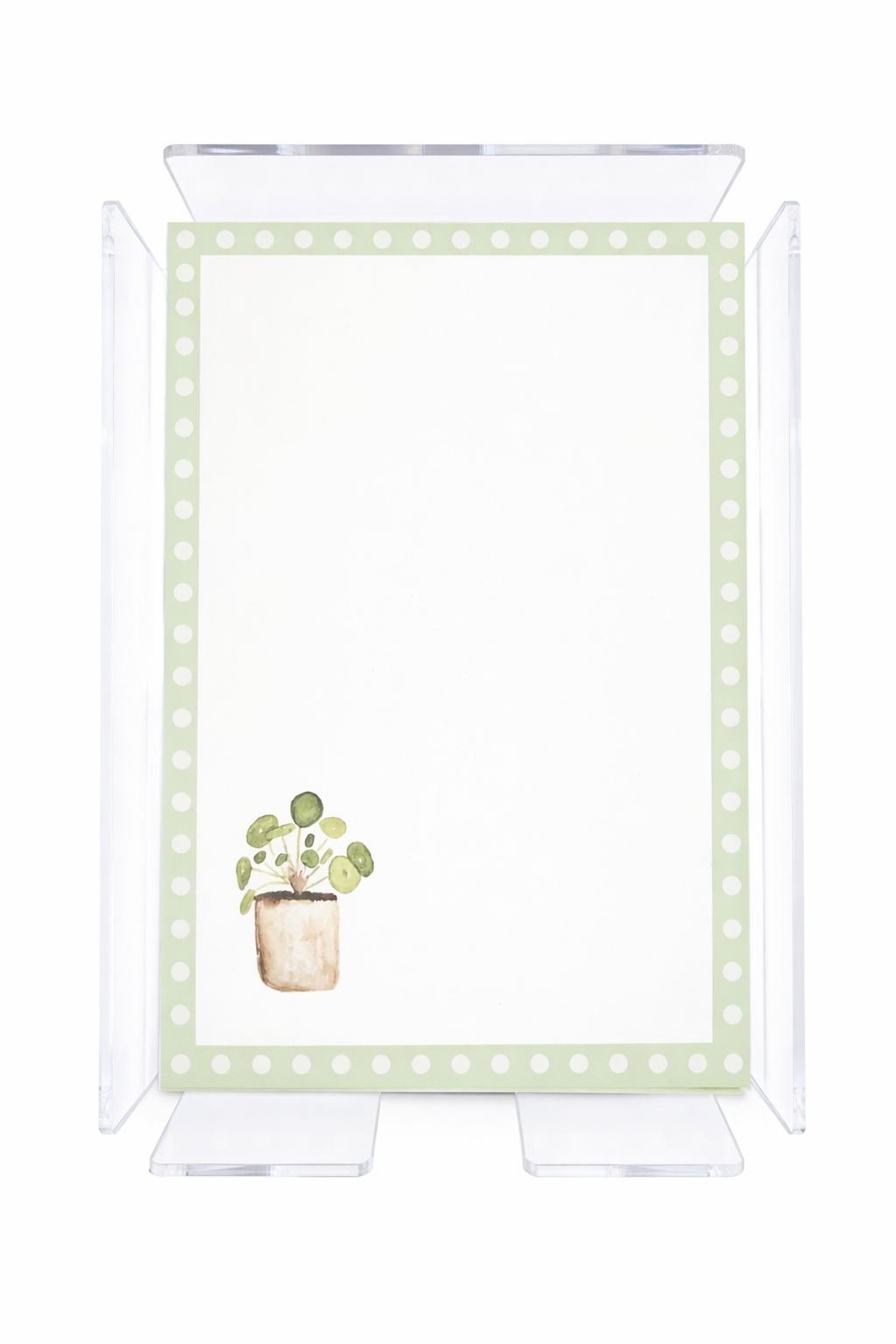 Notepad with acrylic holder