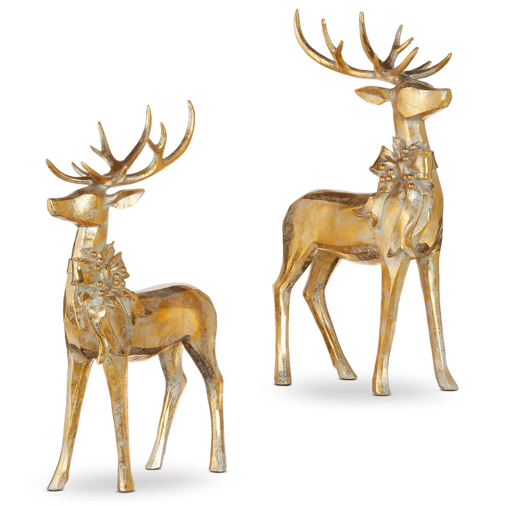 RAZ Aged Gold Deer with Bow