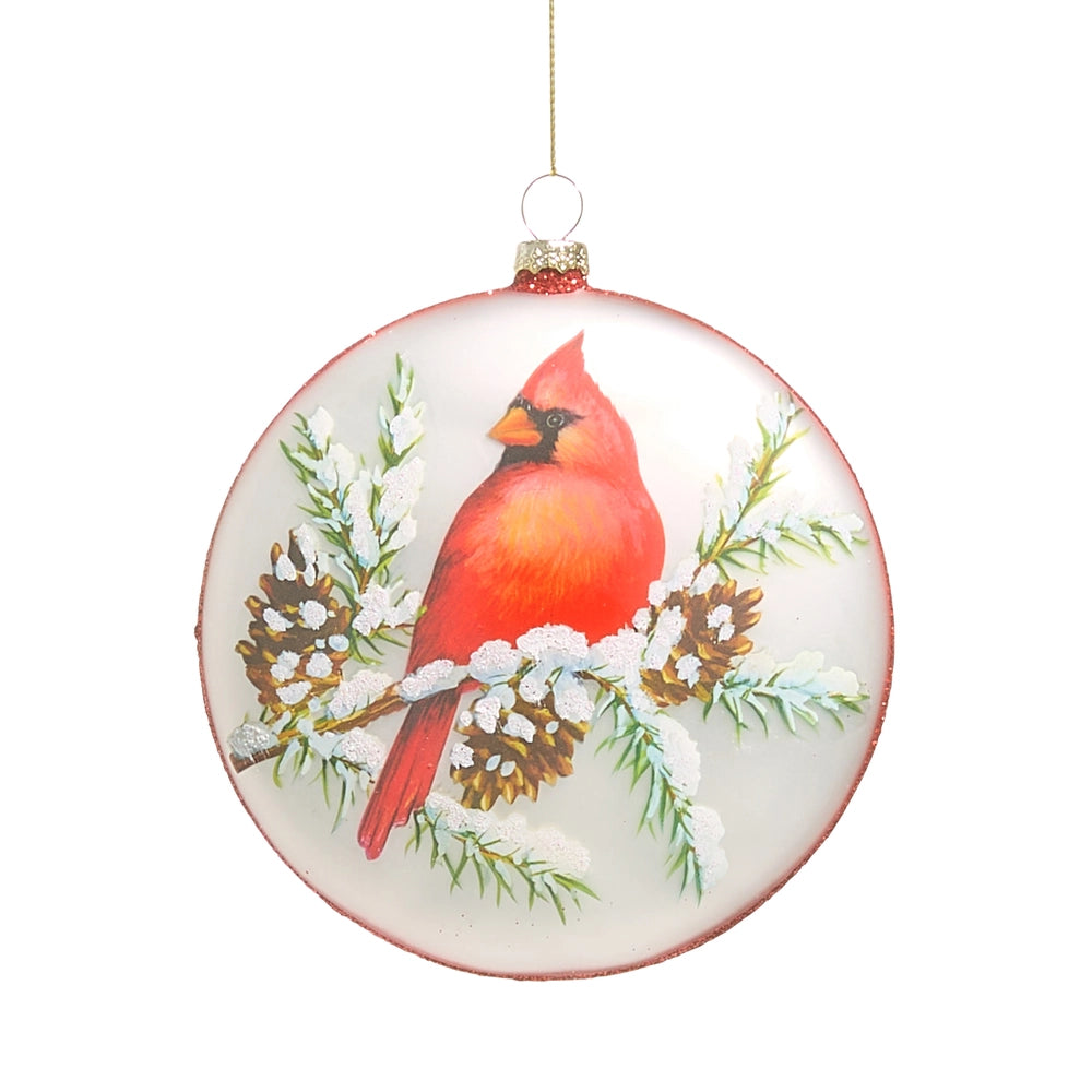 RAZ Cardinal Disc Ornament