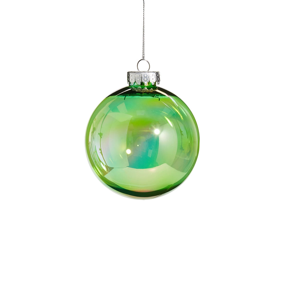 RAZ Bright Green Seamless Iridescent Ball Ornament