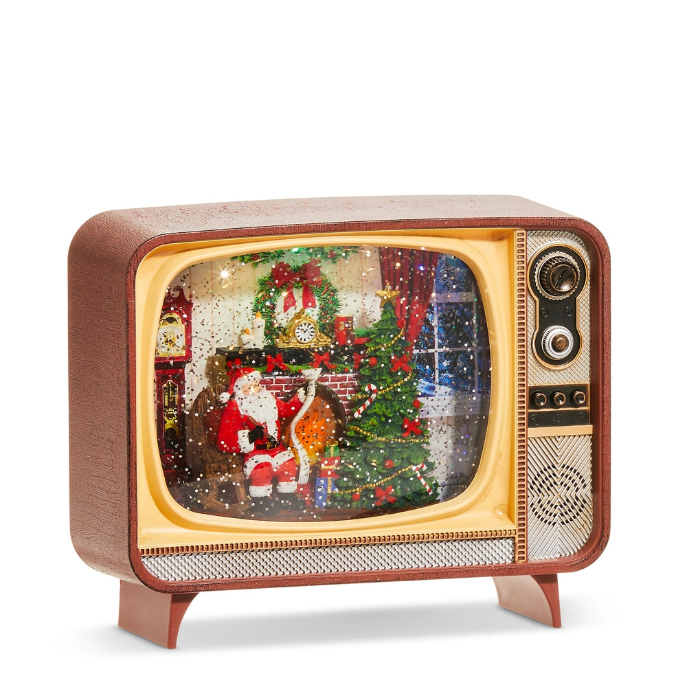 RAZ Fireplace Santa Musical Lighted Water TV