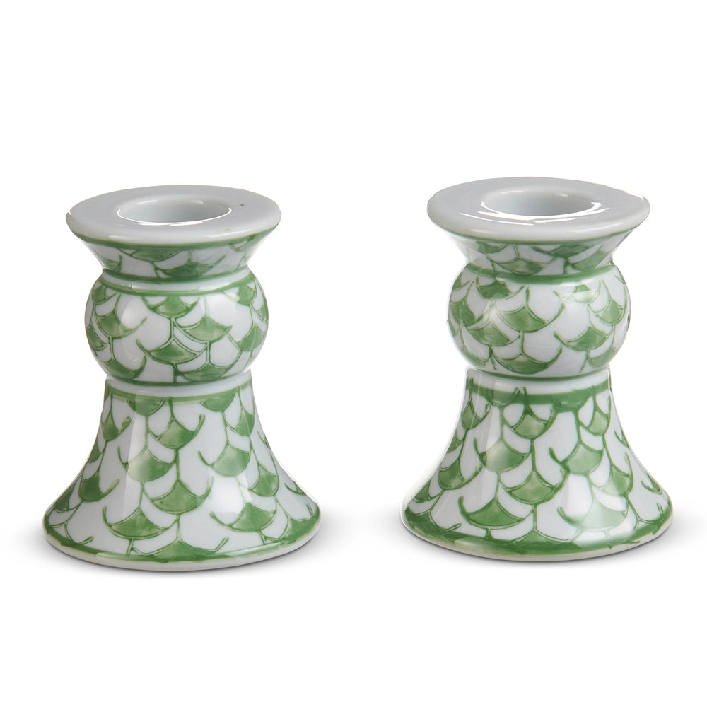 RAZ 3.5" Green Candle Holders
