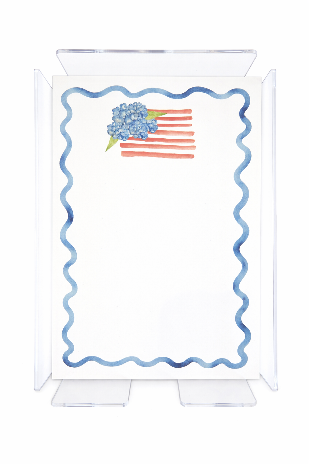 Notepad with acrylic holder