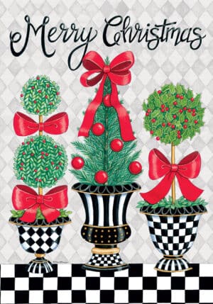 Custom Decor Yard Flag, Christmas Topiary