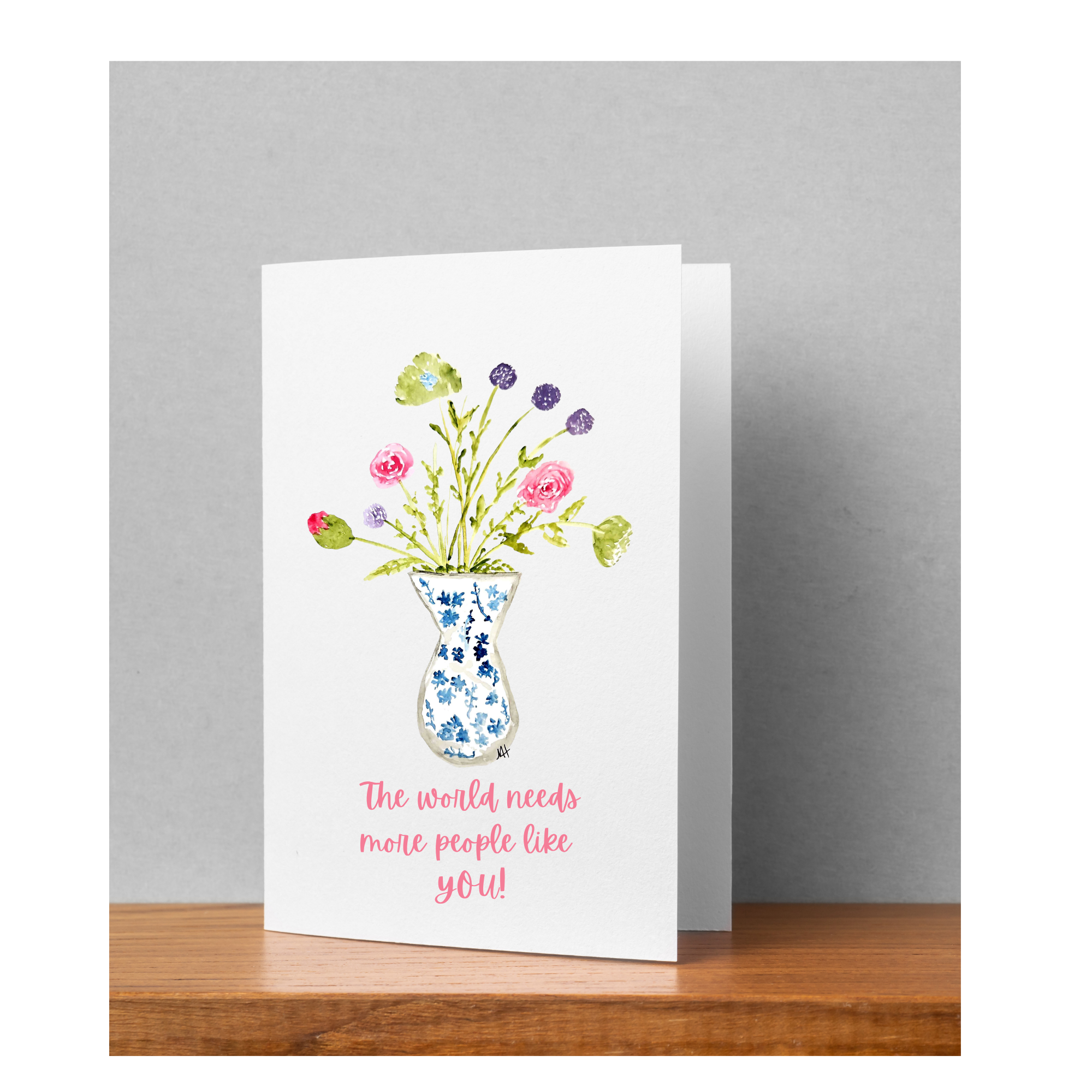 Hand-Painted Watercolor Folded Greeting Cards