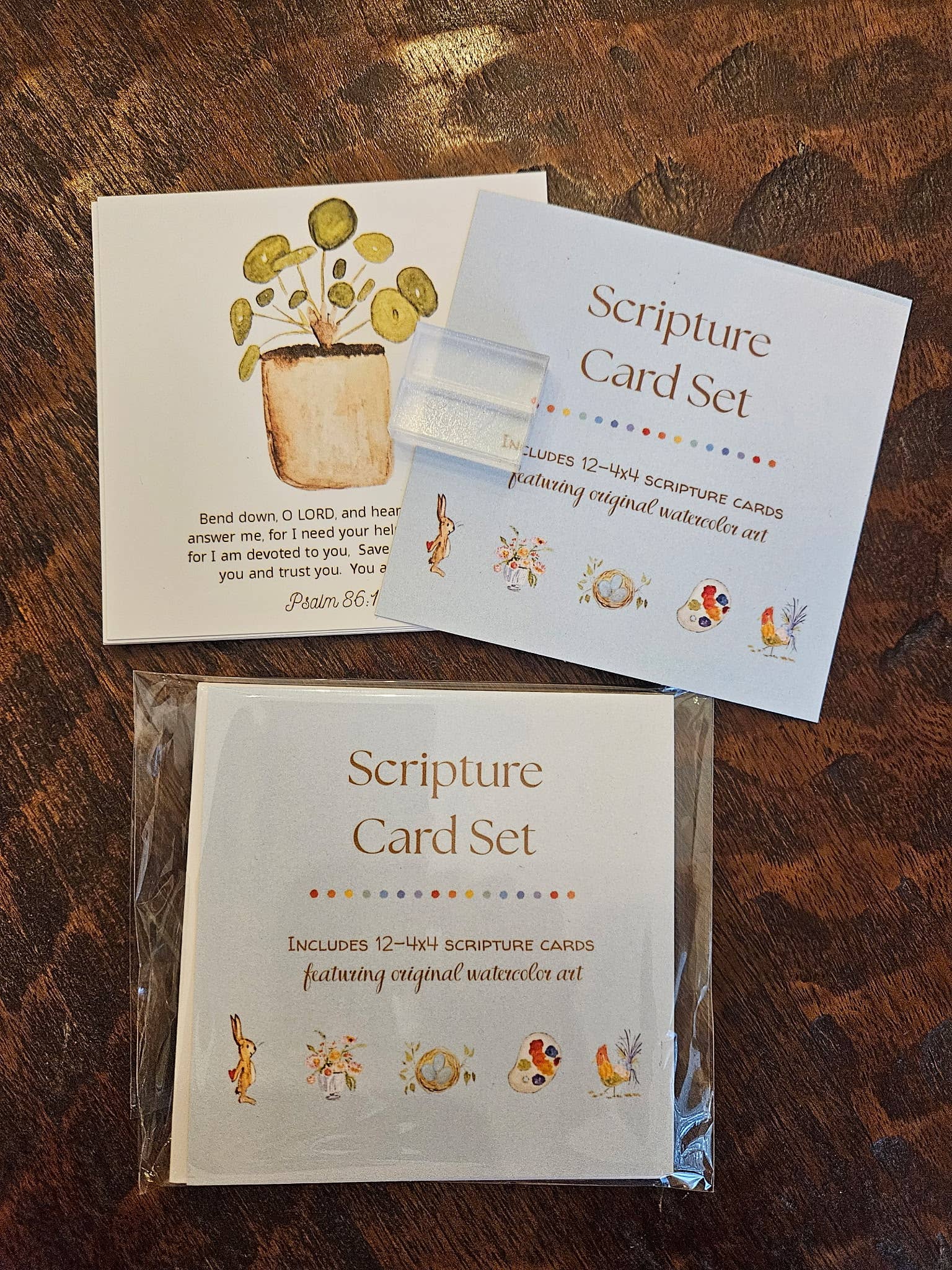 Scripture Card Set-Watercolor Bible Verse Cards-Encouragment