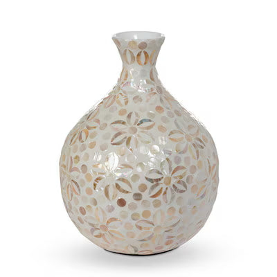 Park Hill Capraia Tall Floral Vase, Mother of Pearl