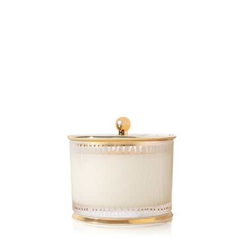 Thymes Frasier Fir Gilded Medium Poured Candle, Frosted Wood Grain