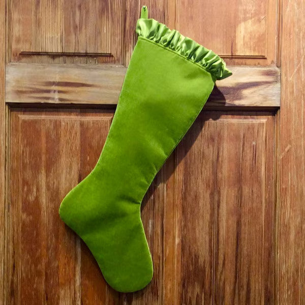 dstevens velvet Green Christmas Stocking