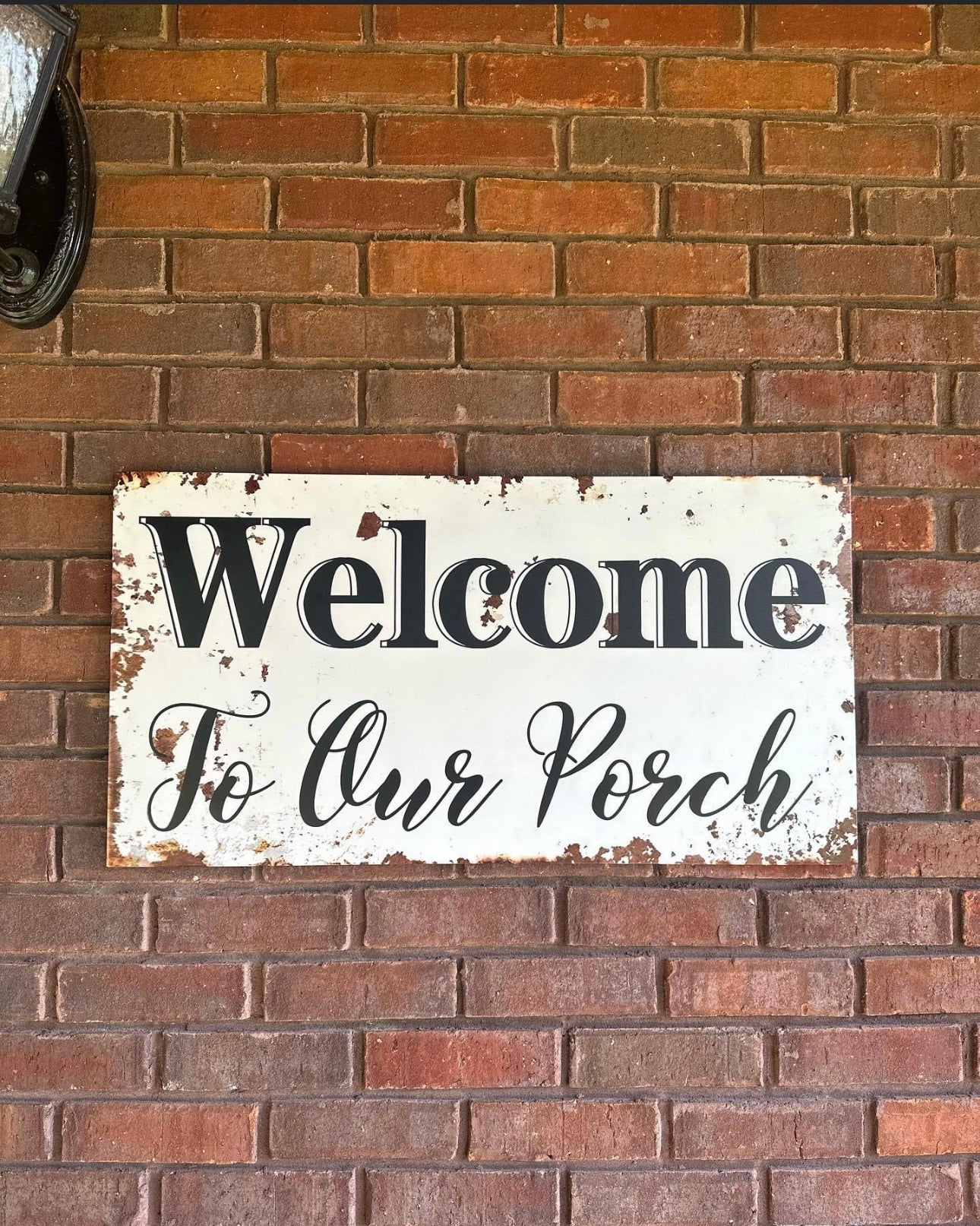 Metal Welcome To Our Porch Sign