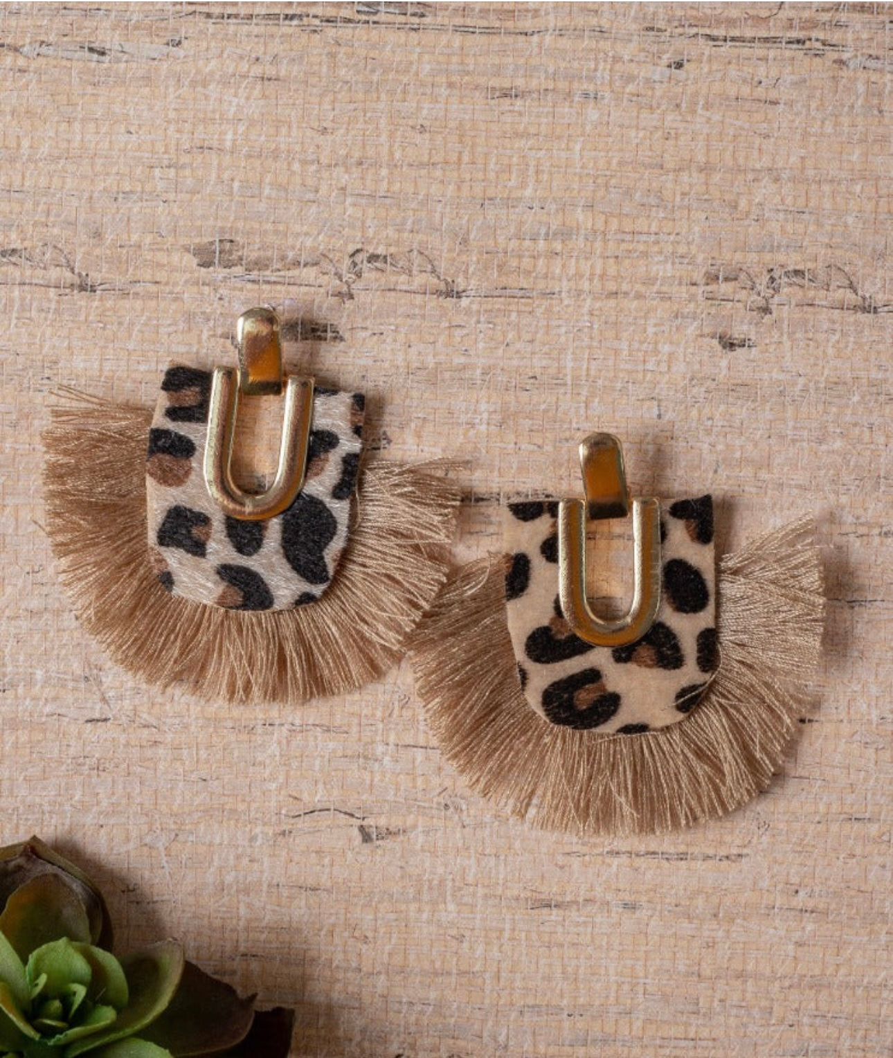 Leopard Fringe Earrings