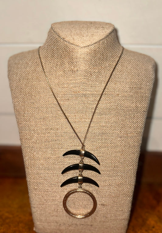 Gold Black Design Necklace