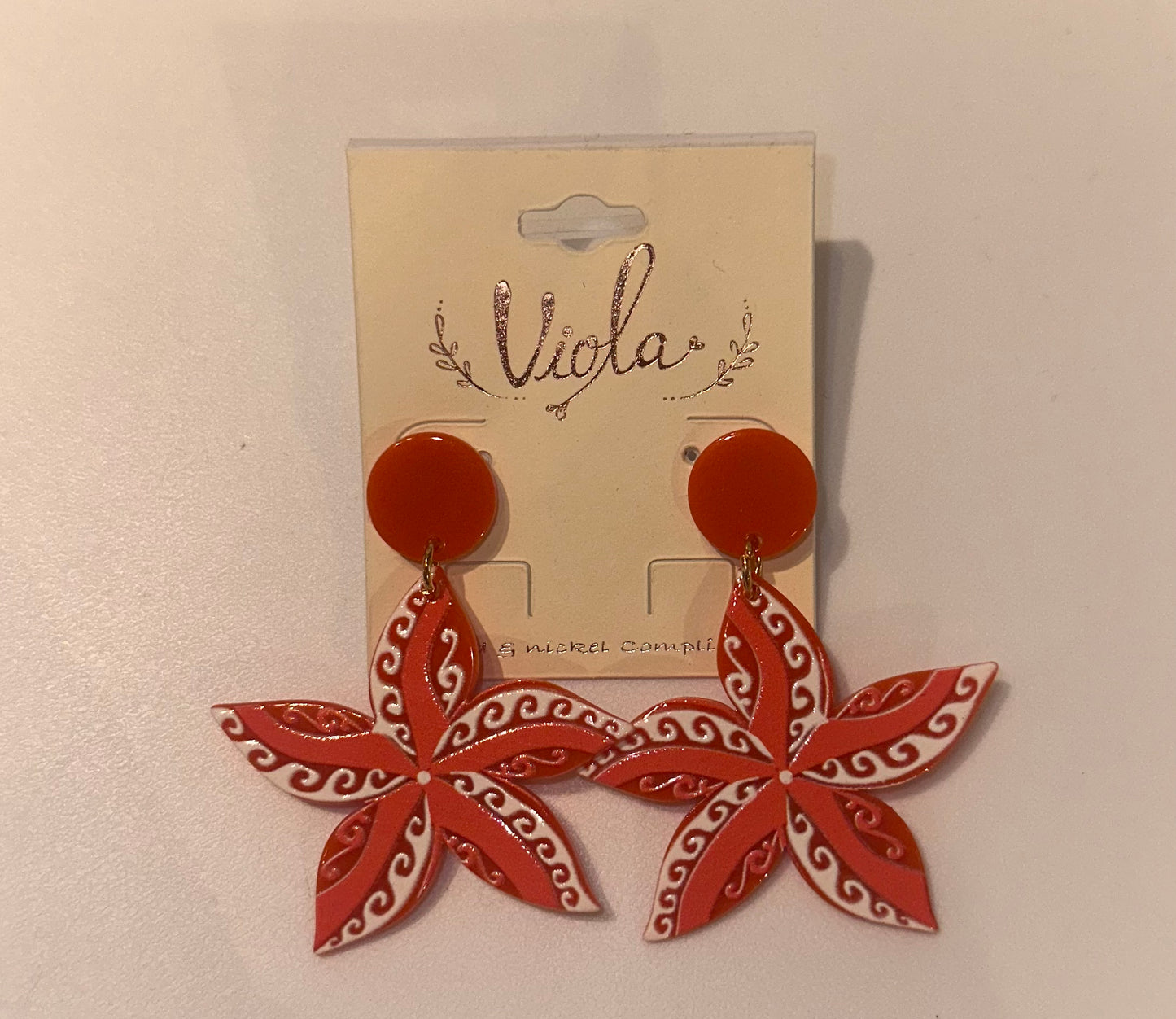 Orange Flower Earrings