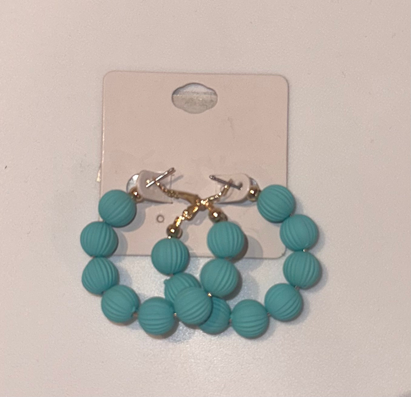 Baby Blue Beaded Earrings