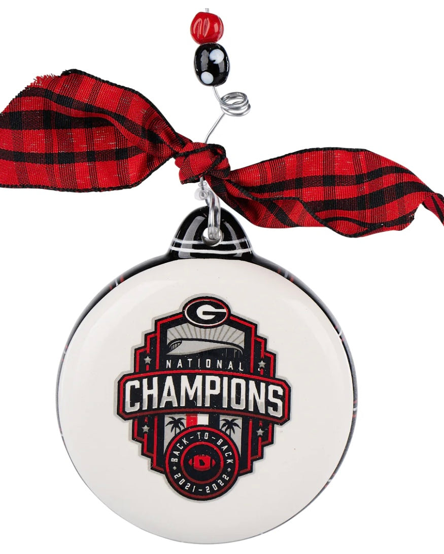 UGA Back to Back National Champions Ornament 2022