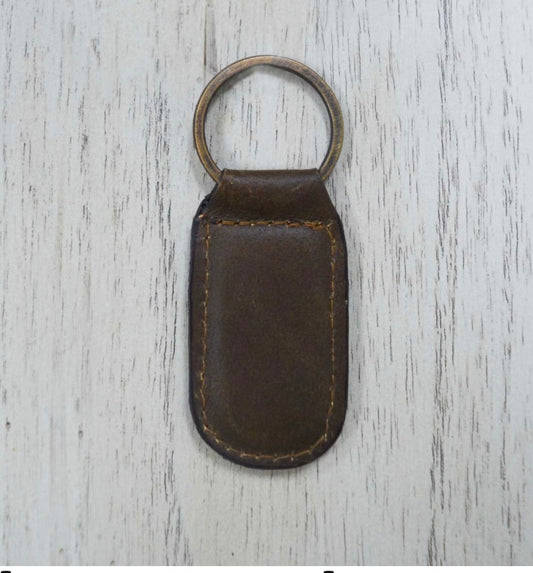 Leather Keychain- Dark Brown