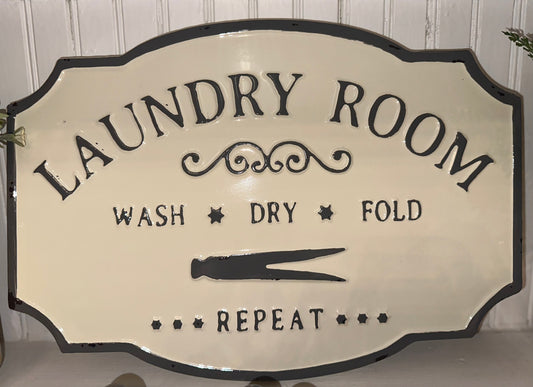 Metal Laundry Room Sign