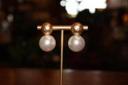Gold & Pearl Ball Earrings
