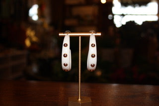 White and Gold Beads Earrings