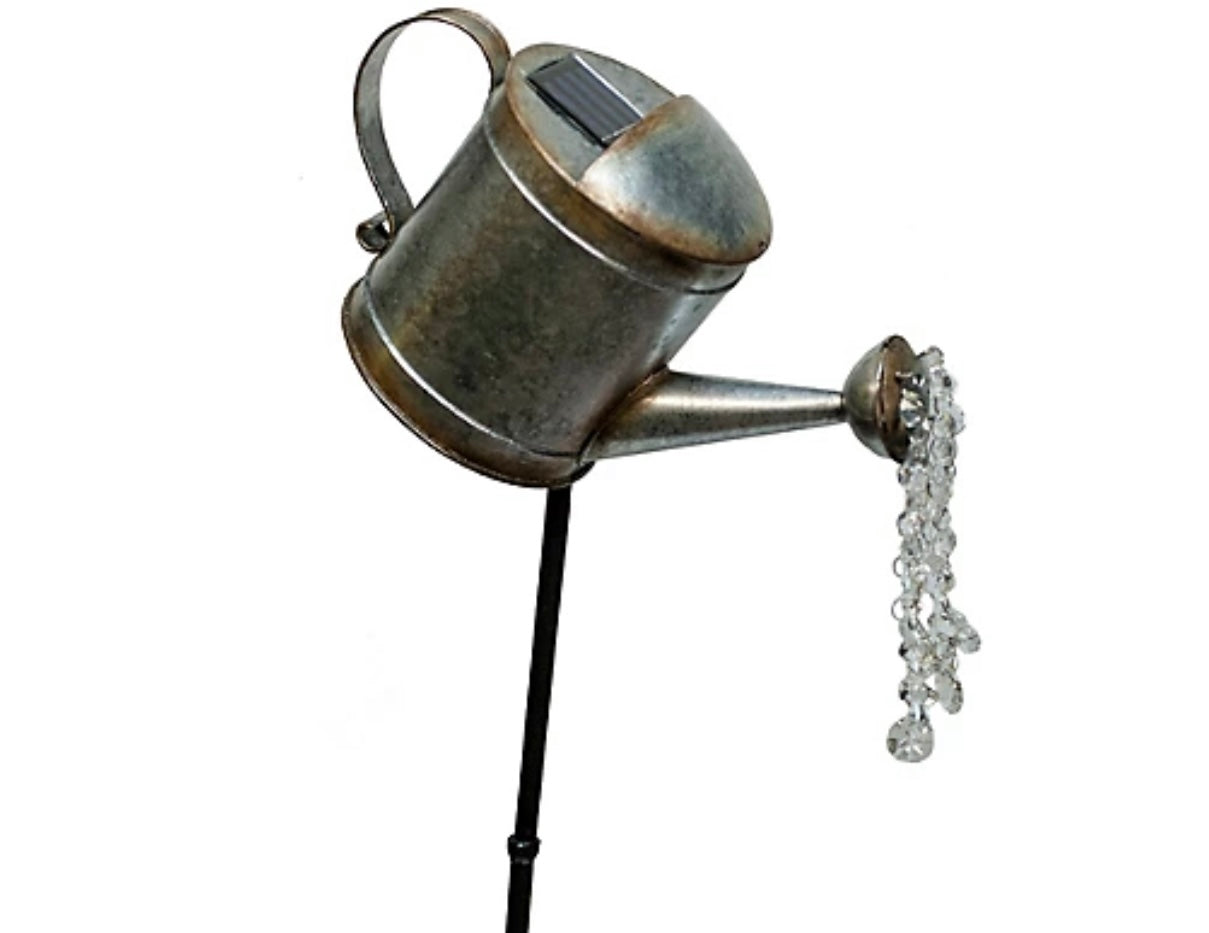 Vintage Solar Watering Can Stake