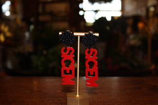 Sic 'em Beaded Earrings