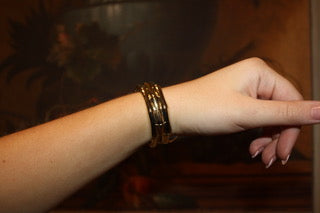 Gold Bamboo Clasp Bracelet