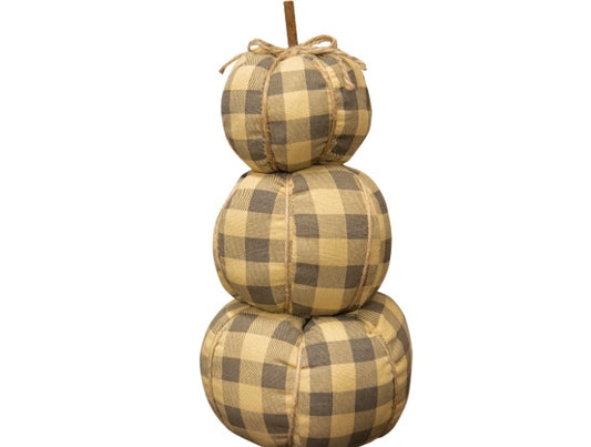 Grey Buffalo Check Stacked Pumpkins