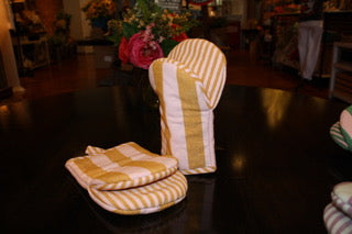 Multi-Colored Striped Oven Mitts