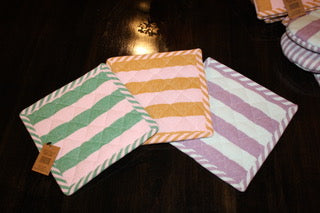 Multi-Colored Striped Pot Holders