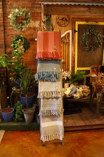 Striped Throw Blanket with Fringe