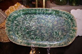 Green Stoneware Platter