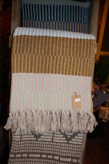 Striped Throw Blanket with Fringe