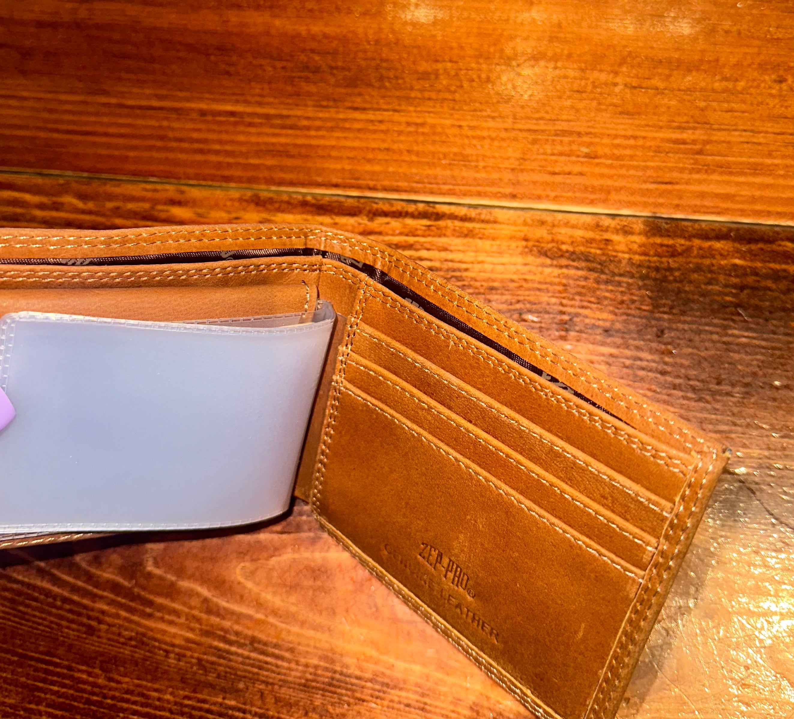 Men's Tan Leather Bifold Wallet