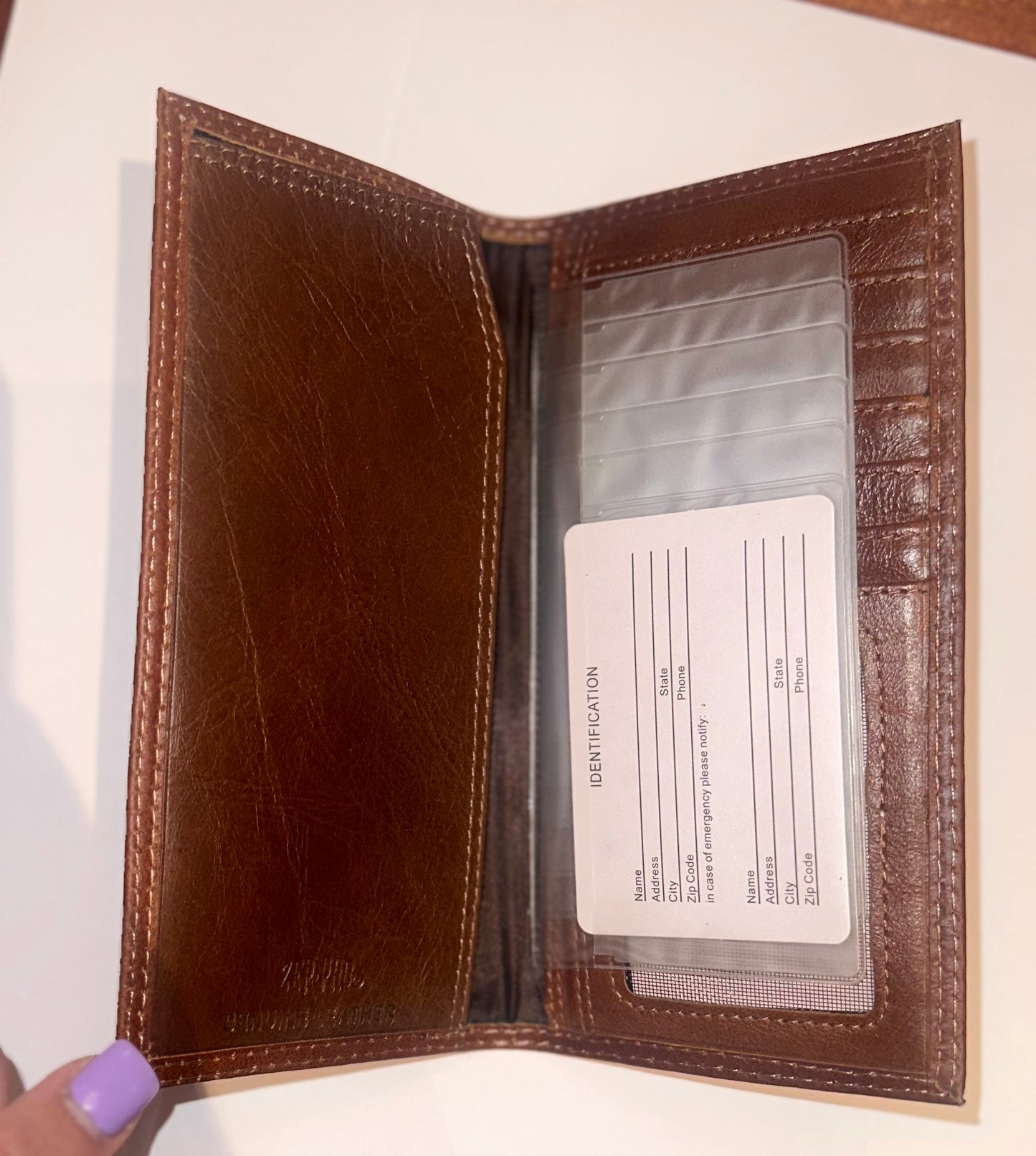 Men's Tan Leather Secretary Wallet