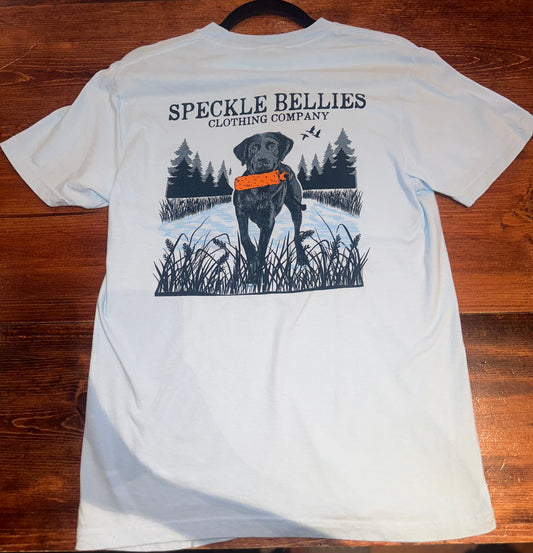 Men's Blue Lab Bumper Speckle Bellies T-Shirt