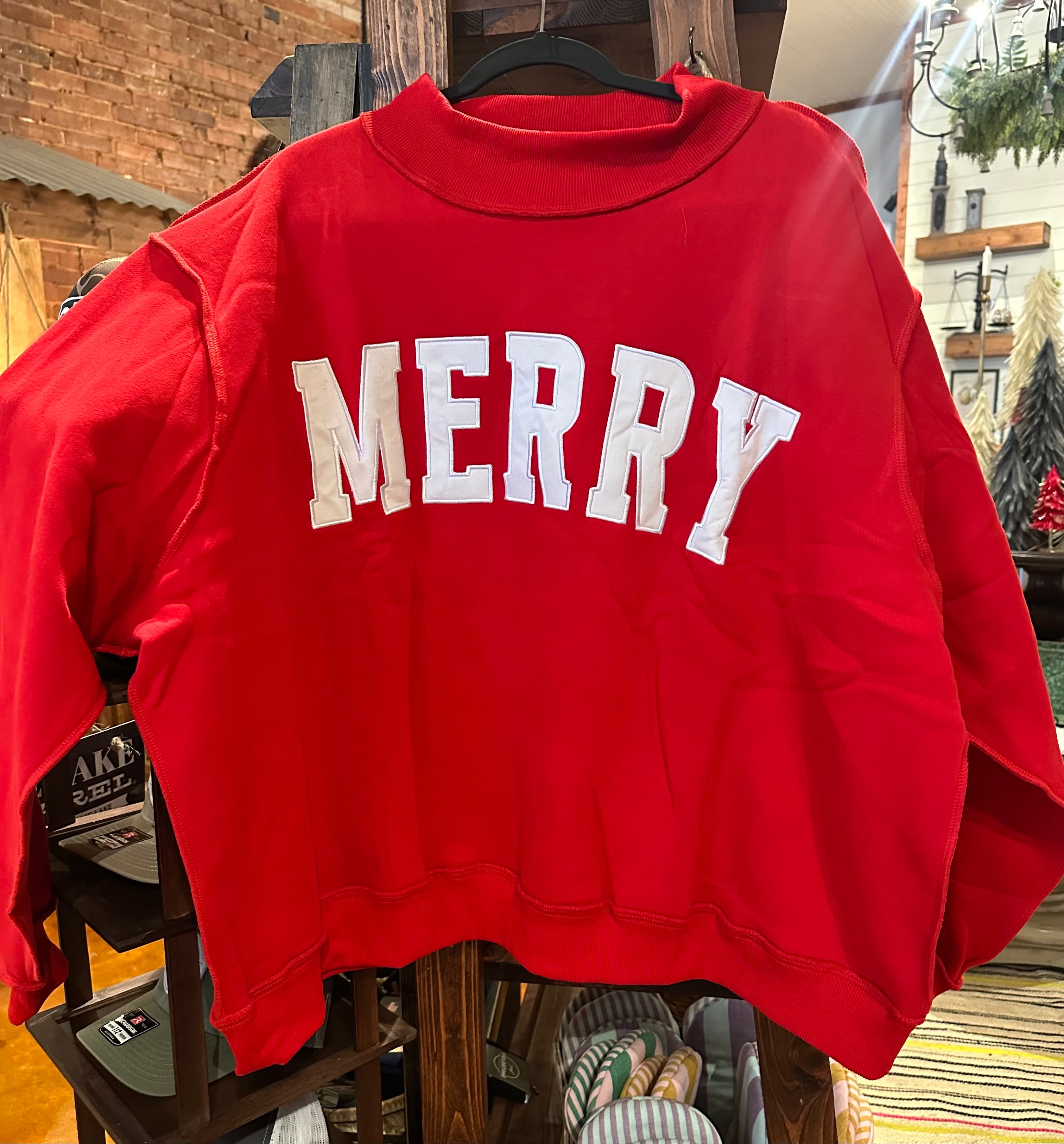 Bucketlist Merry Mock Neck Sweatshirt