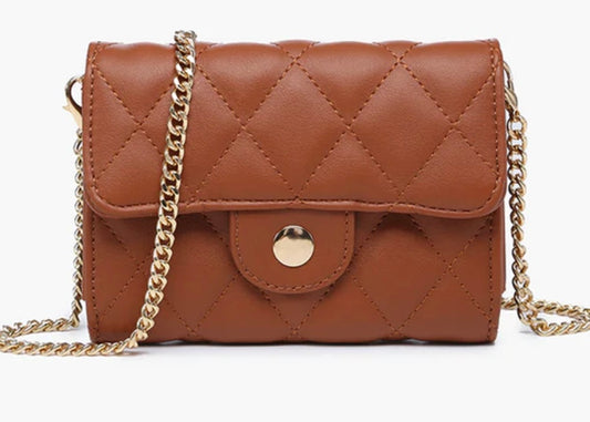 Brown Quilted Clutch/Crossbody