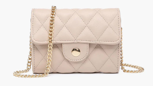 Sand Quilted Clutch/Crossbody