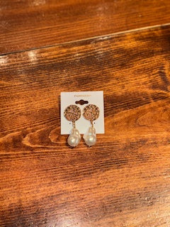 Fornash Gold and Pearl Dangle Earrings