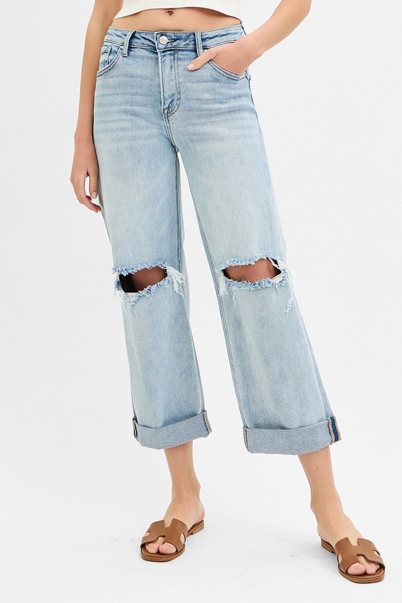 Risen Cuffed Boyfriend Jeans