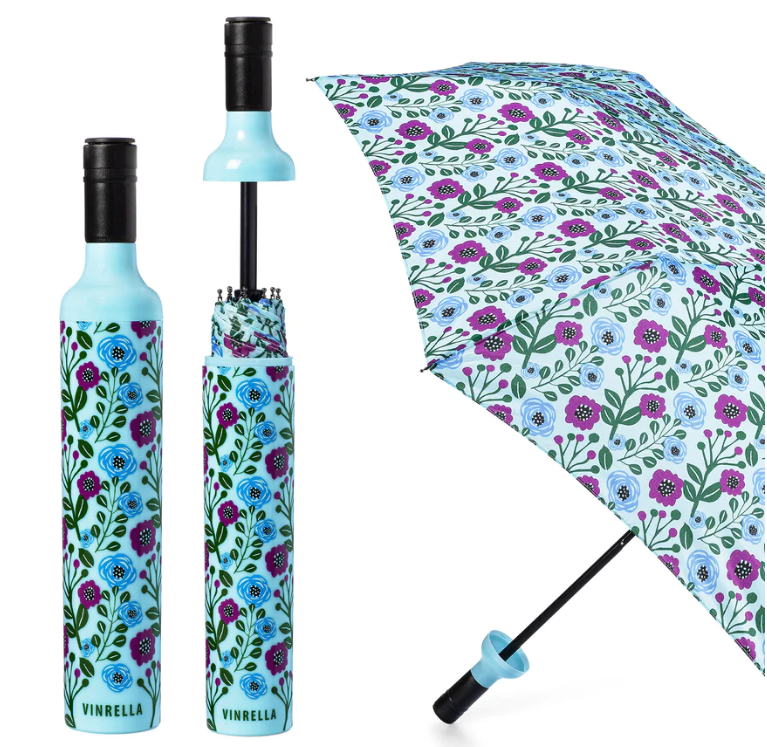 Floral Fantasy Wine Bottle Umbrella