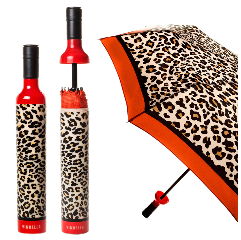 Leopard Print Wine Bottle Umbrella
