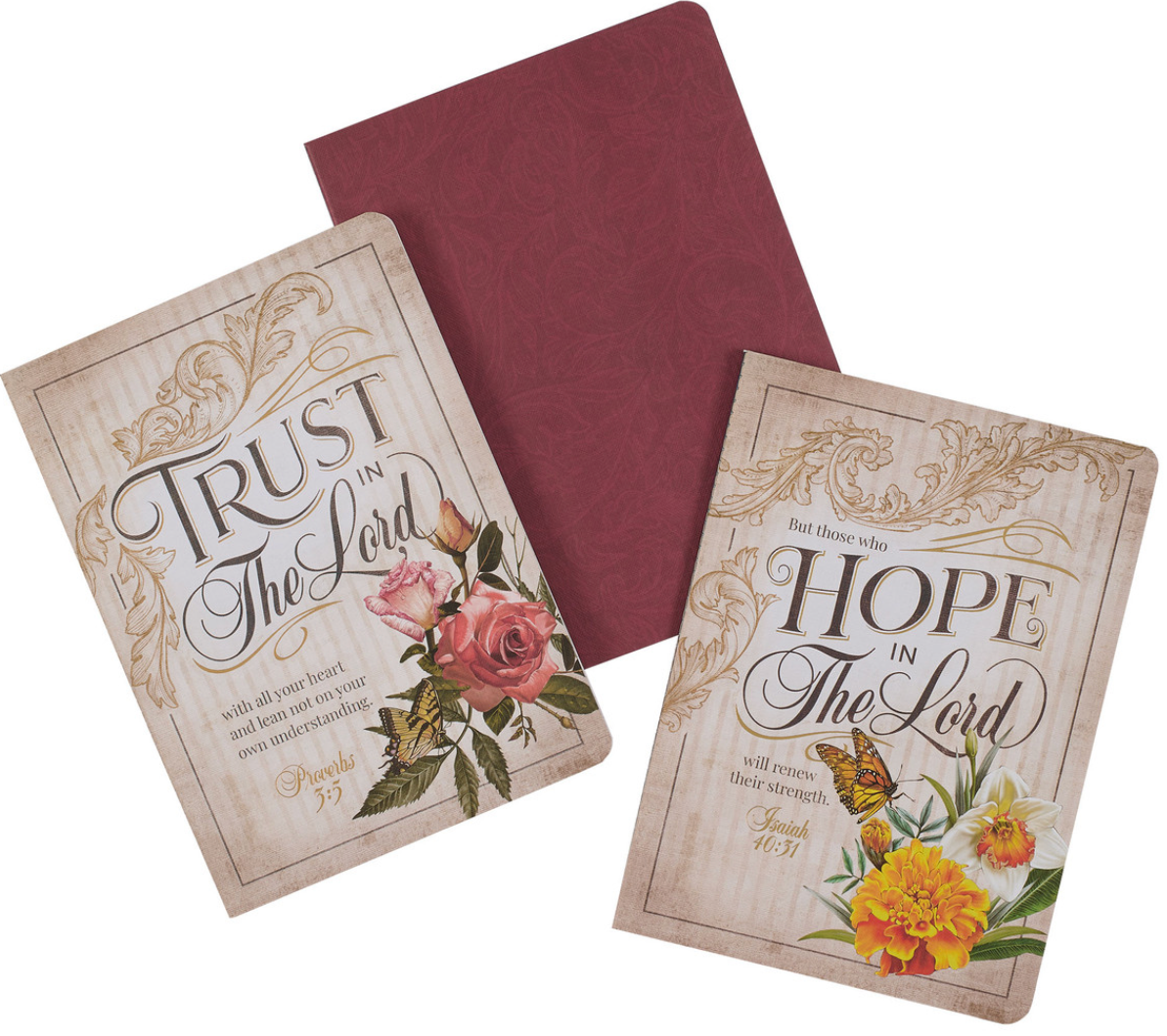Hope & Trust Floral 3 Piece Notebook Set