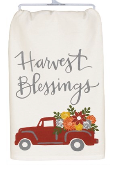 Red Truck Harvest Blessing Kitchen Towels