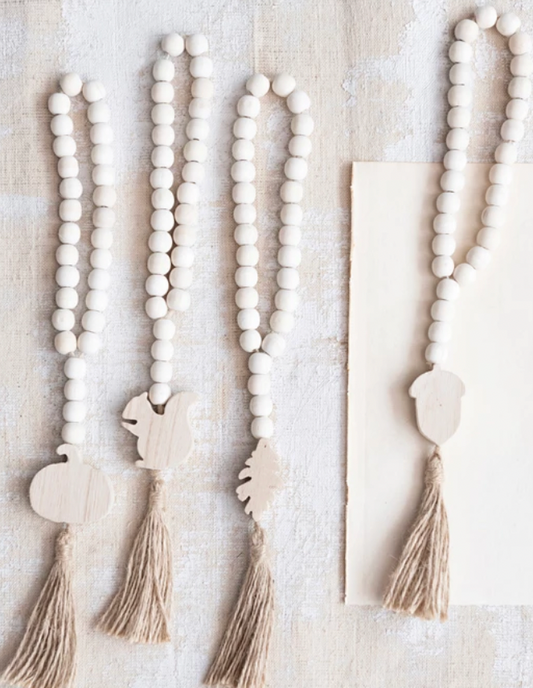 Woods Beads With Fall Icon and Tassel