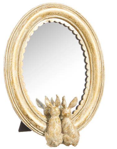 Gold Rabbit Mirror Decor