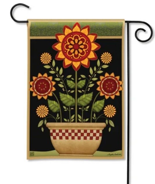 Primitive Sunflowers Garden Flag