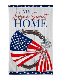 American Flag Wreath House Flag